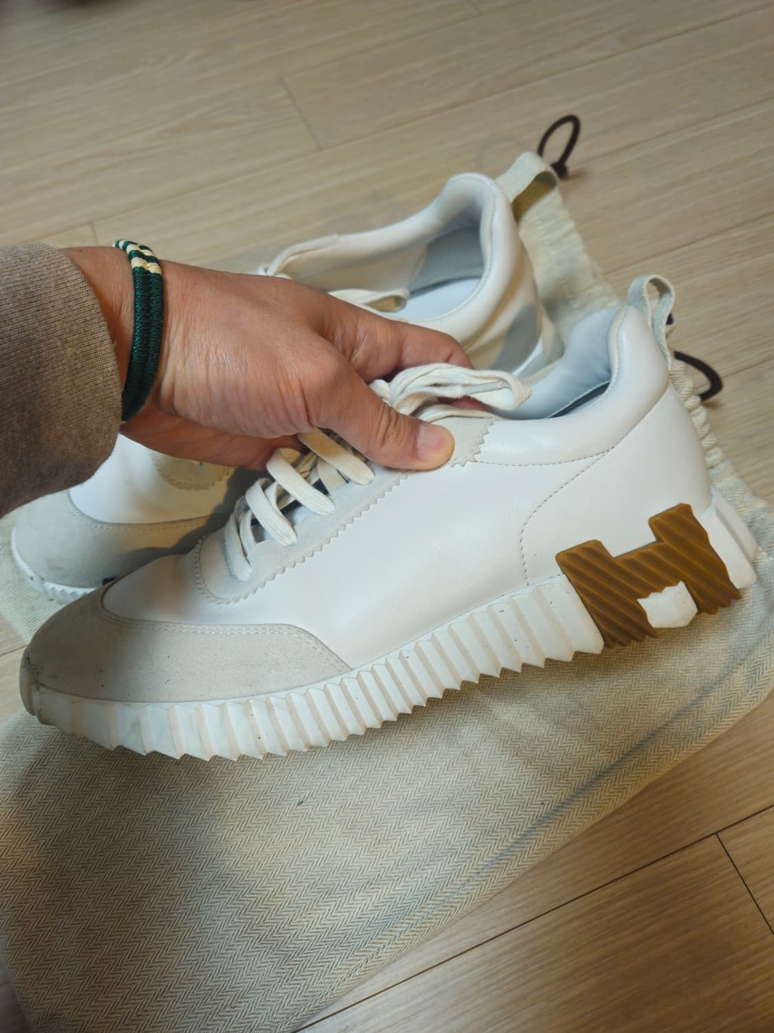 에르메스 바운싱 스니커즈 카프스킨 스웨이드 고트스 킨 & (Mens)  상품이미지5