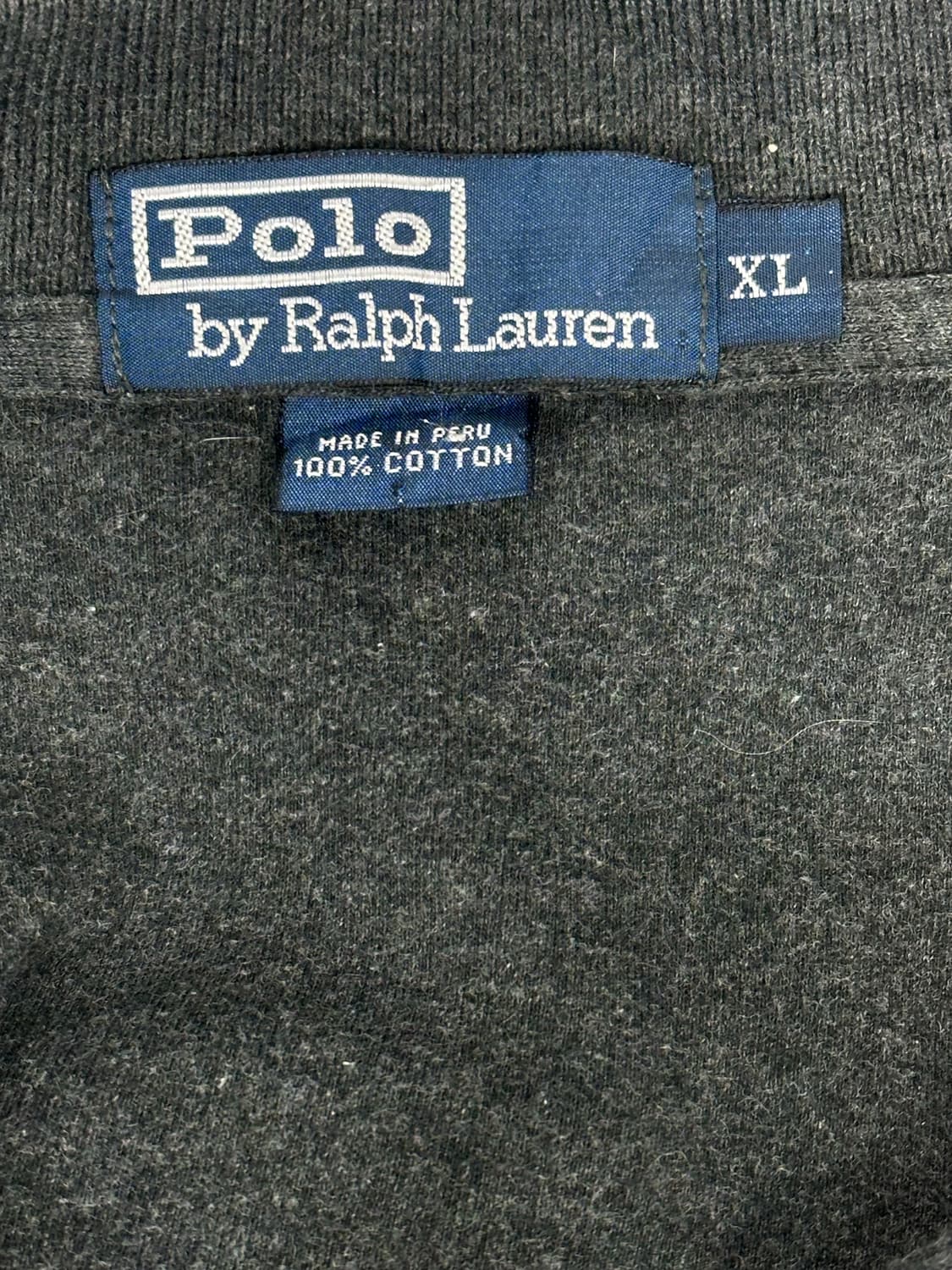 폴로 랄프 로렌 차콜 오버핏 카라 긴팔티 XL 상품이미지7
