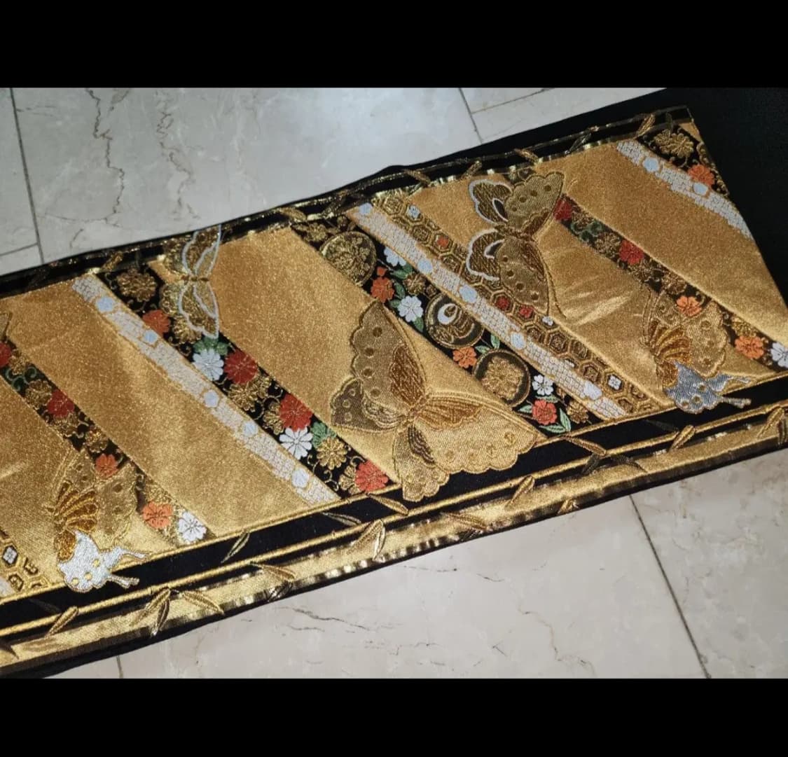 일본 장인제작 실크 후리소데 기모노+오비+속 기모노 세트2 상품이미지10