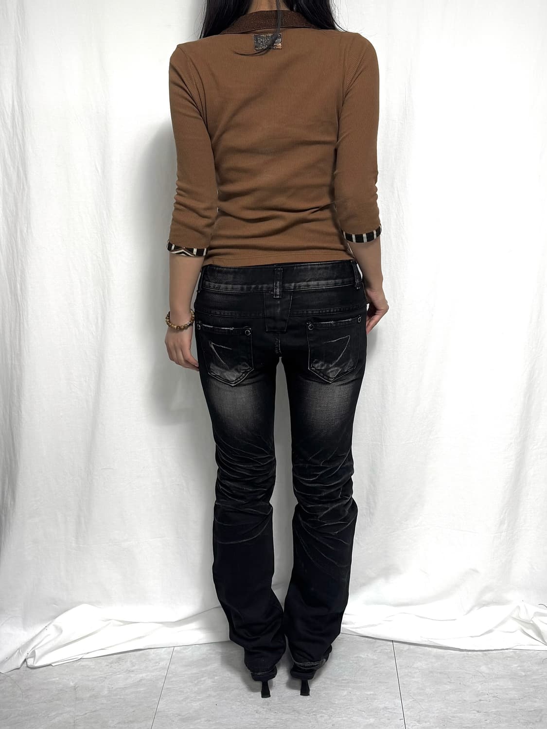 Washed black skinny jeans 상품이미지3