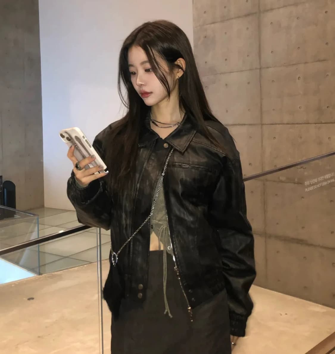 일리고 레더 봄버 자켓 상품이미지1