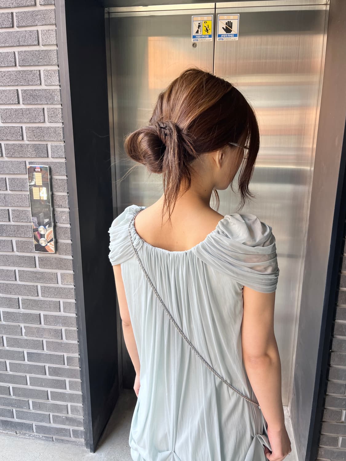 Peyton Place 쉬폰 드레스 민트 상품이미지5