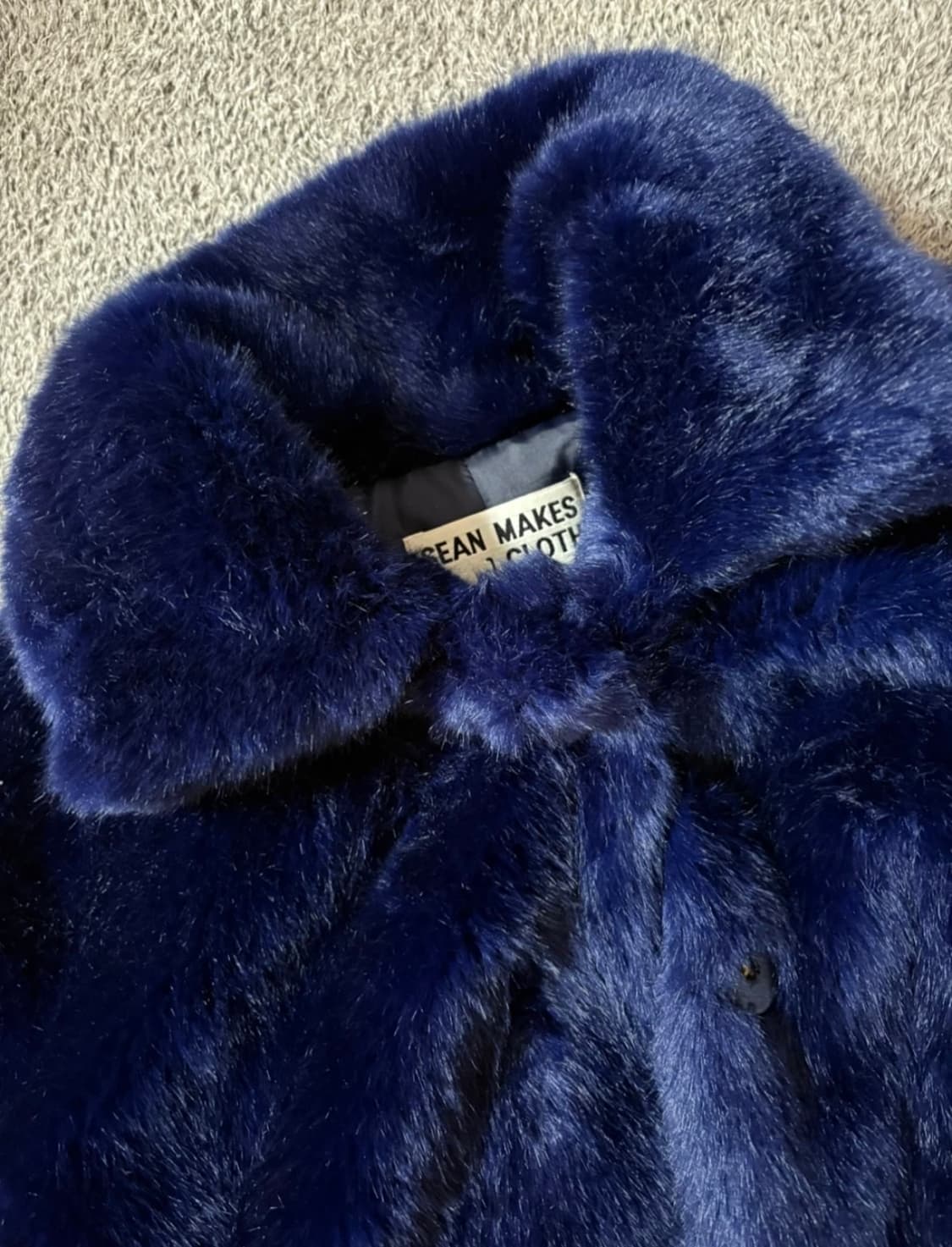 네이비 페이크퍼 코트 상품이미지3