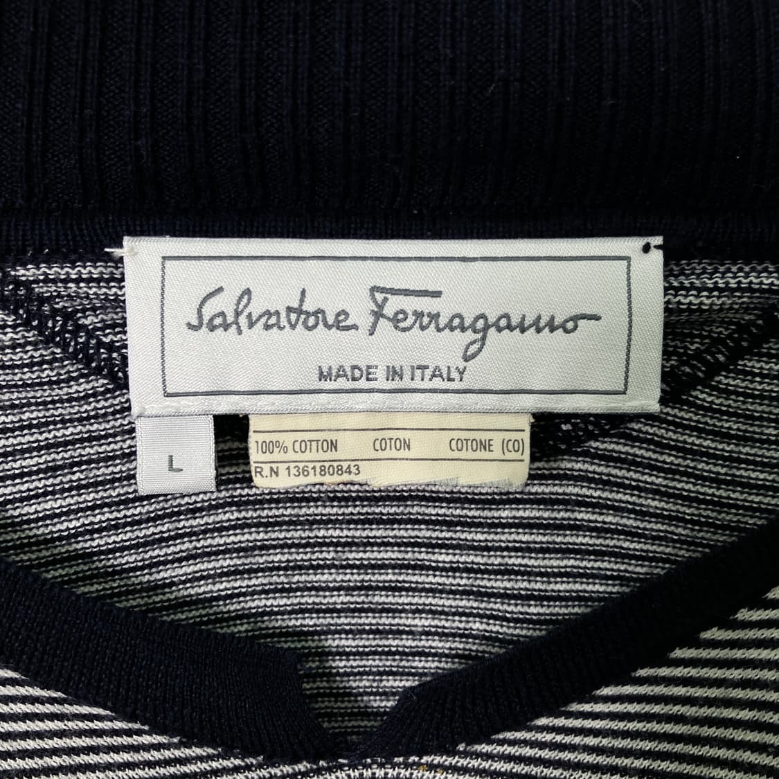 페라가모 스트라이프 폴로 니트 L 상품이미지3