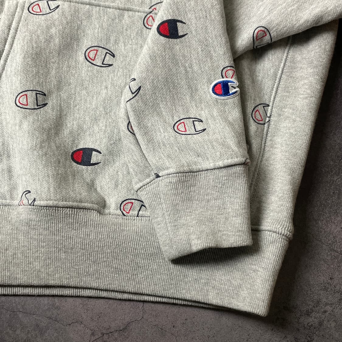 CHAMPION 챔피온 리버스위브 그레이 액션 패널 후드티 A00371 상품이미지4