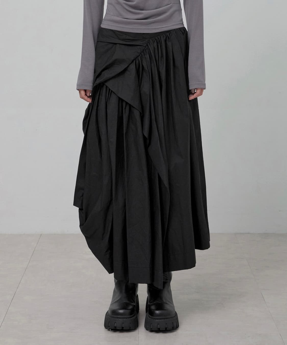 [플레어업] Asymmetrical Draped Layered Long  상품이미지2