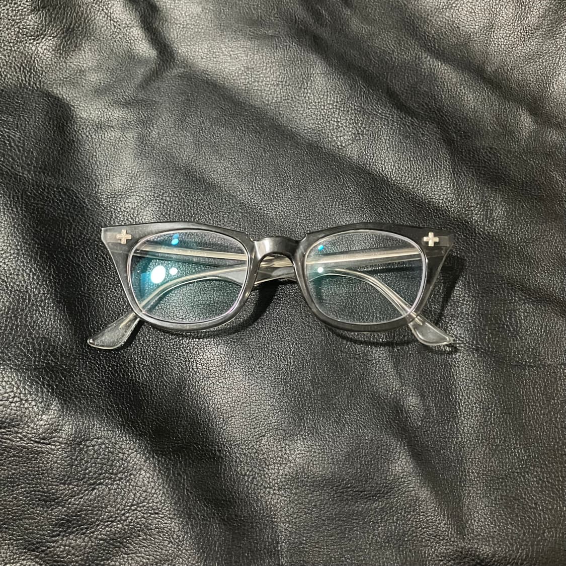 🇺🇸 50~60s 바슈롬 세이프티 안경 그레이 클리어 투톤 46-21 상품이미지1
