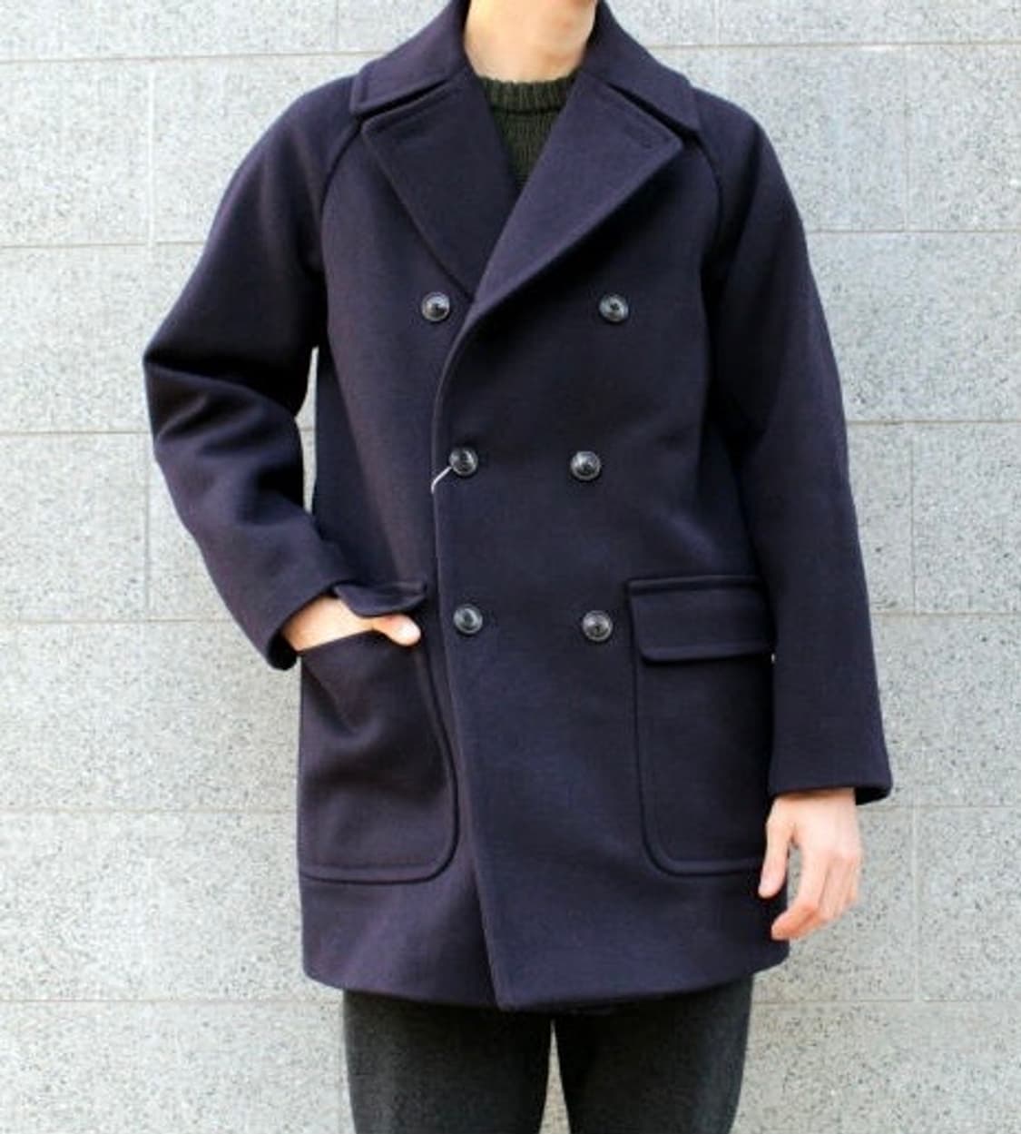 [2] 코모리 멜튼 울 피코트 상품이미지1