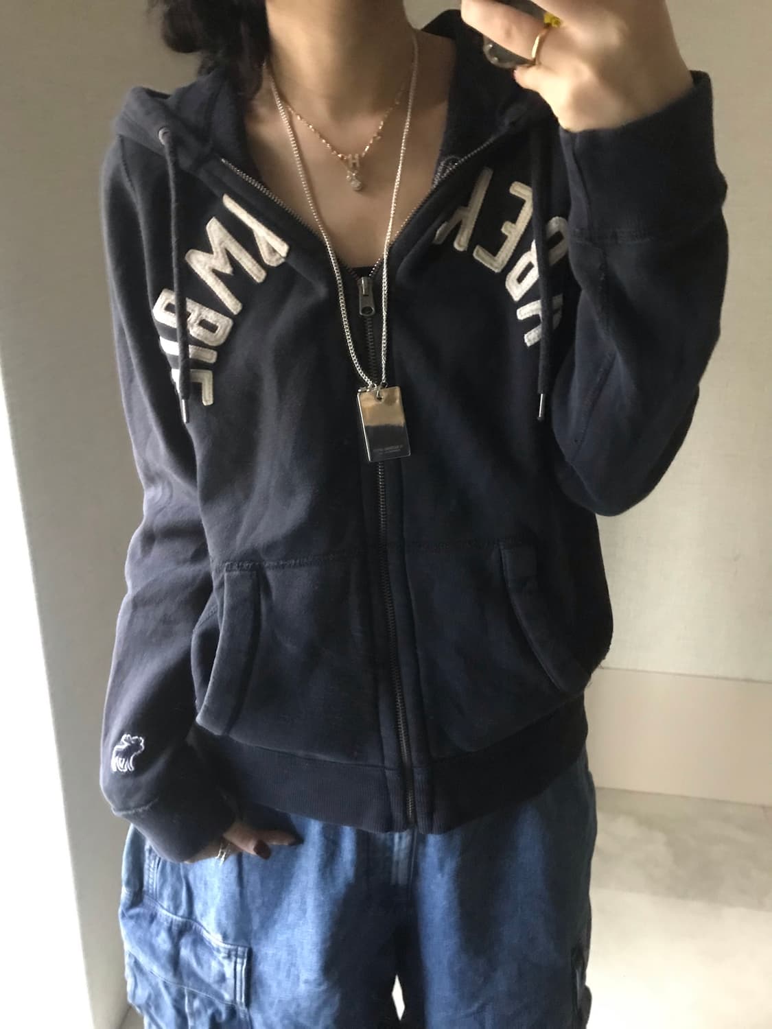 아베크롬비 딥네이비 후드집업 상품이미지1