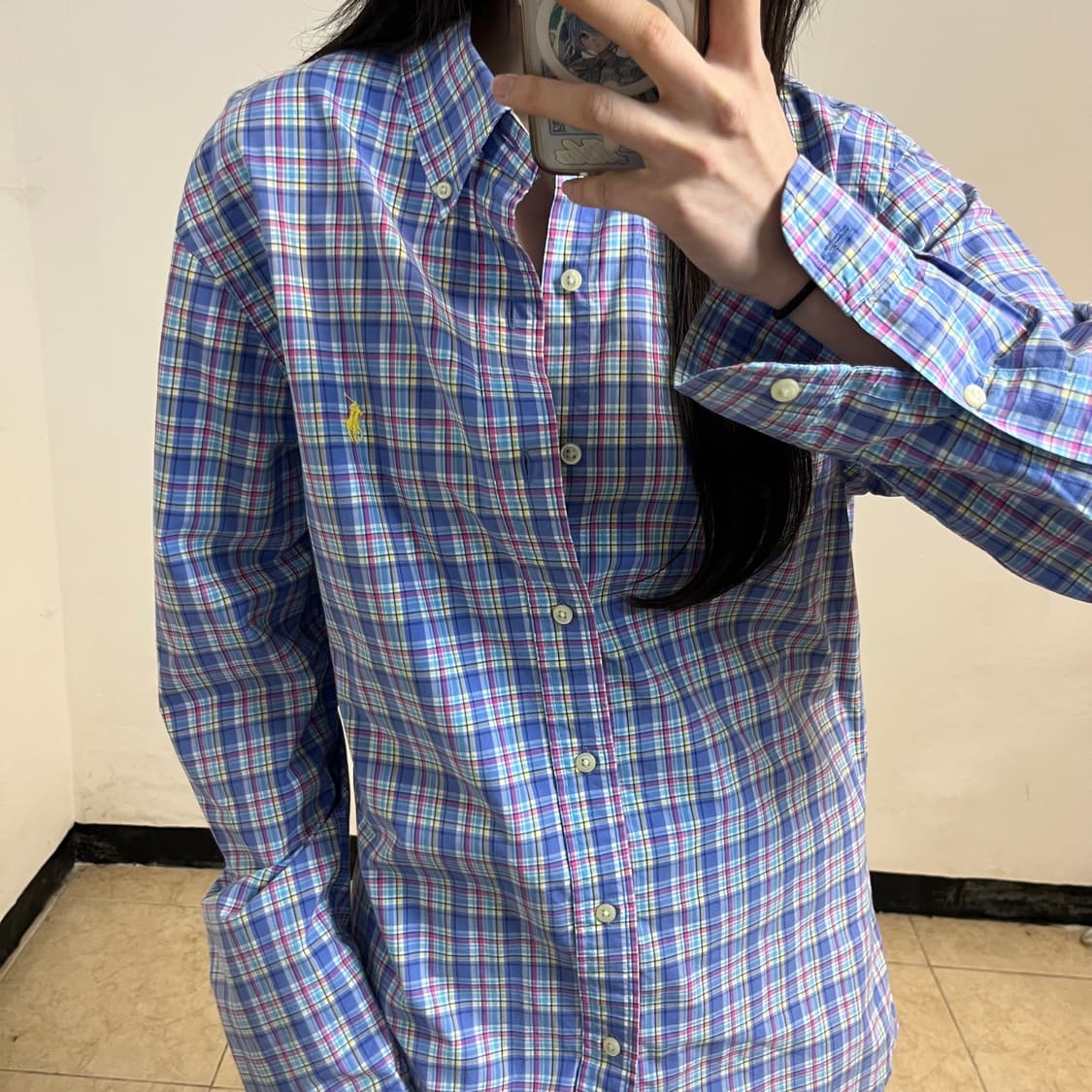 Polo blue check shirt 상품이미지3