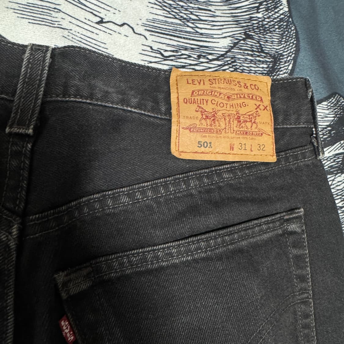 90s 리바이스 USA 501 0660 블랙진 W31L32 사이즈  상품이미지8