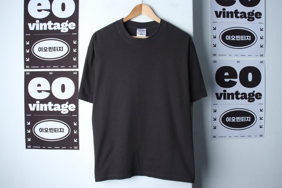 (L-XL) 샤카웨어 반팔 티셔츠 USA 차콜 무지 크롭-H32092 상품이미지2