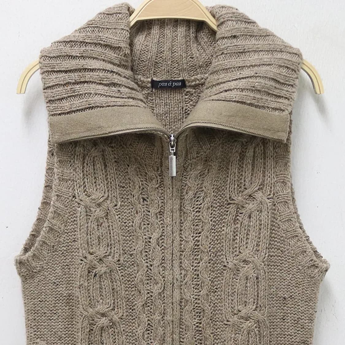 PAS A PAS 꽈배기 니트 베스트 집업 63282 상품이미지3