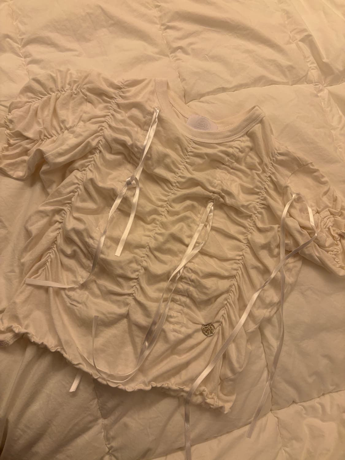 김미더영 G 리본 셔링 탑 상품이미지2