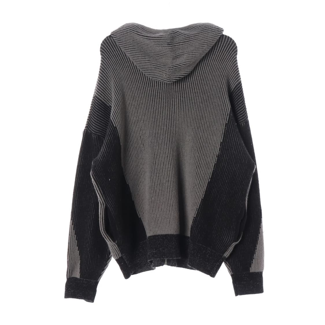 VOLT 고딕 레터링 배색 니트 후드 집업 상품이미지2