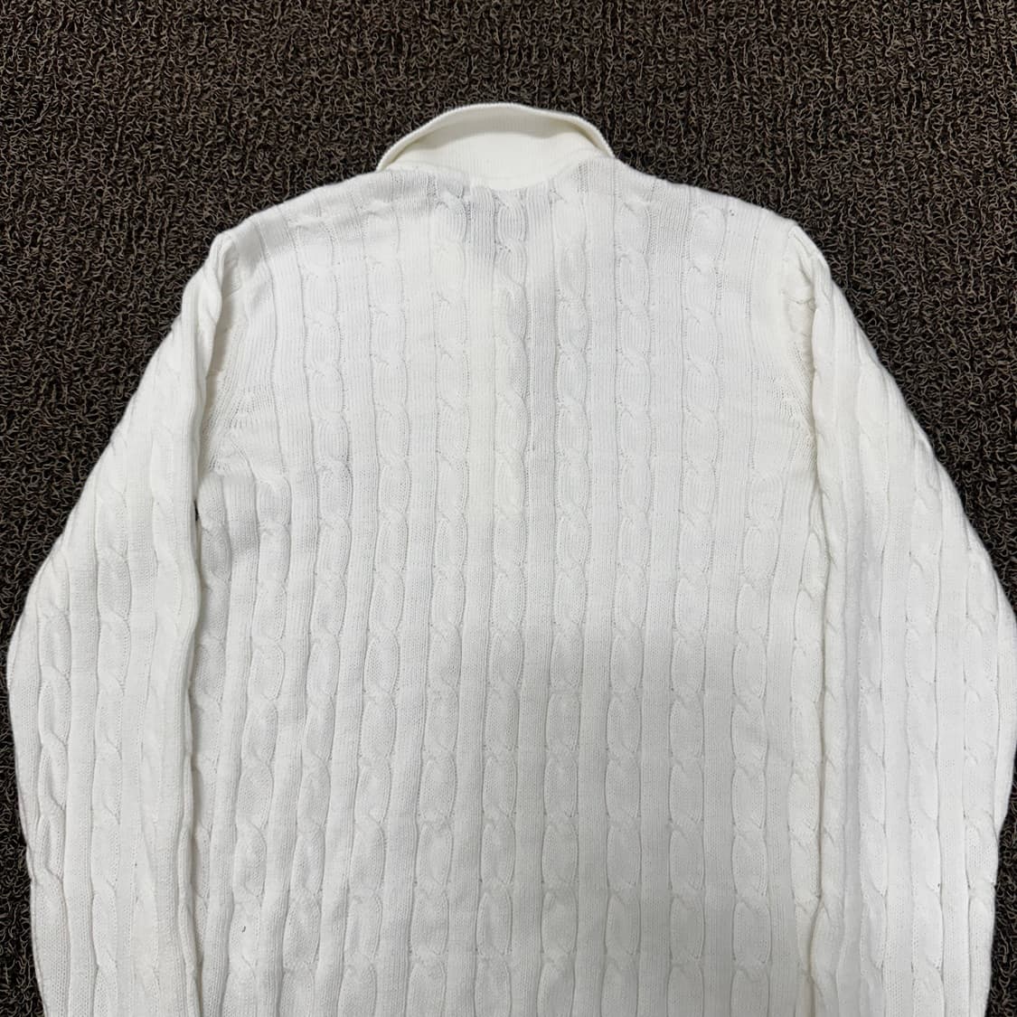 POLO ASSN 폴로 아싼 여성 케이블 꽈배기 니트 화이트 90(S) 상품이미지6