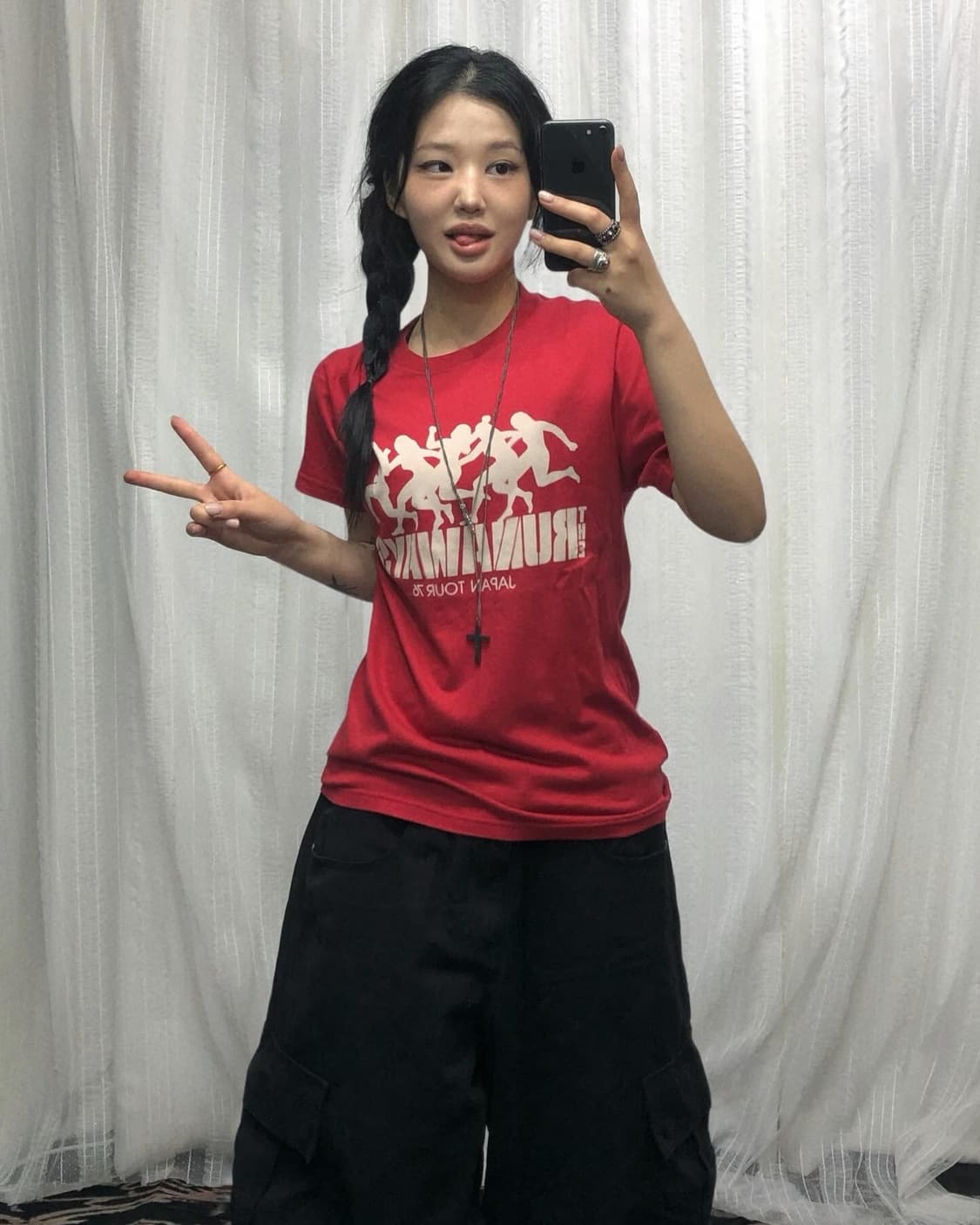 히스테릭 글래머 레드 러너웨이 티셔츠 상품이미지2