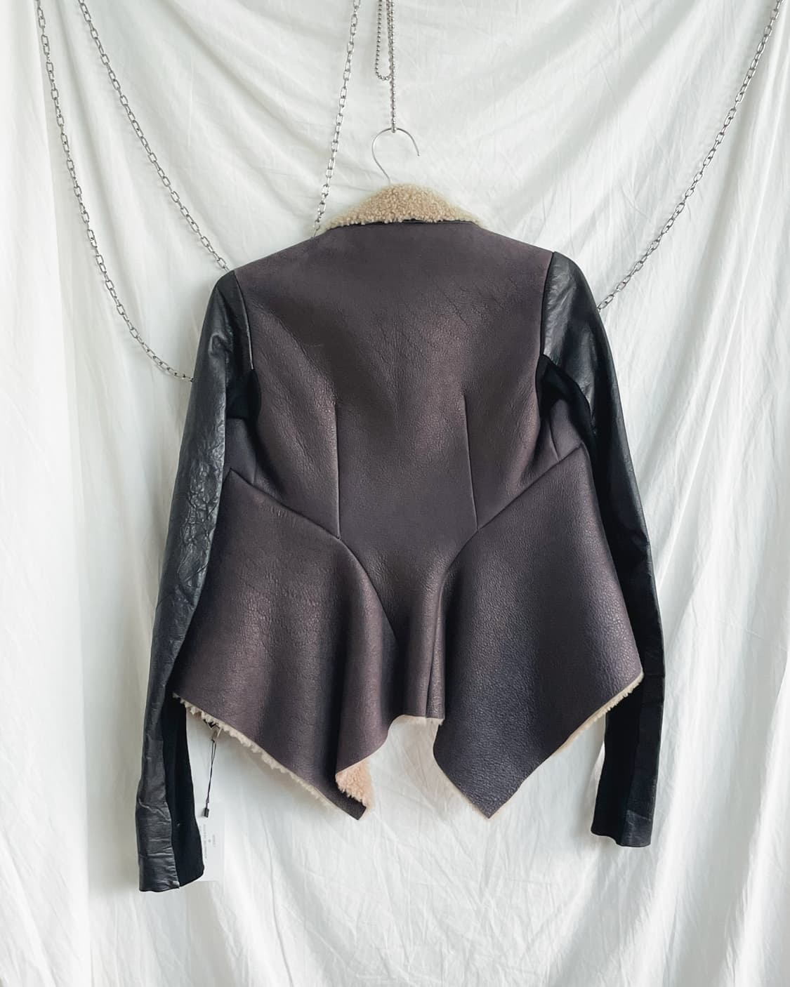 릭오웬스 12fw olmar&mirta 하이넥 드레이프 무스탕자켓 상품이미지9