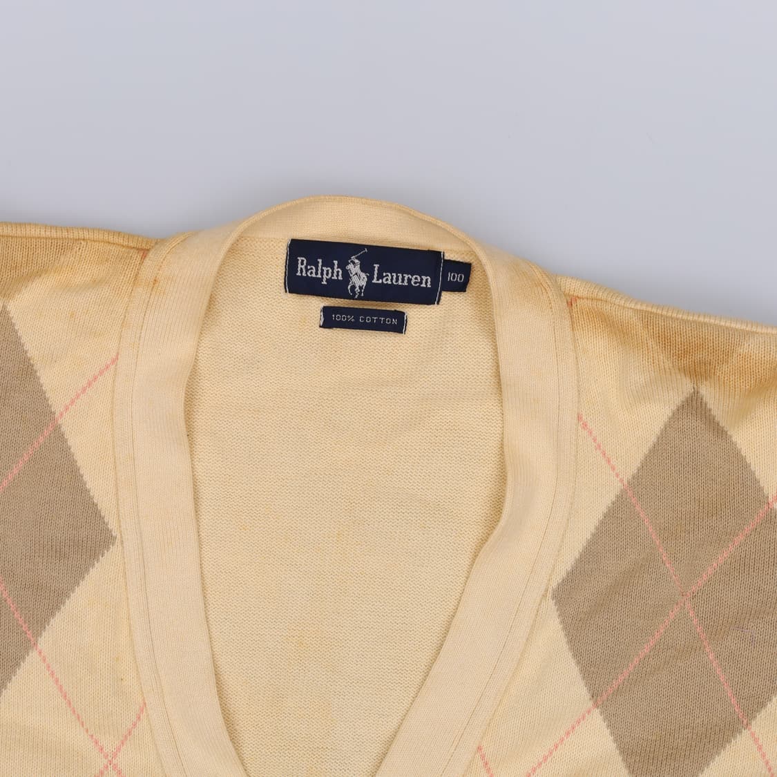 100 폴로 아가일 코튼 가디건 0325H1 상품이미지5