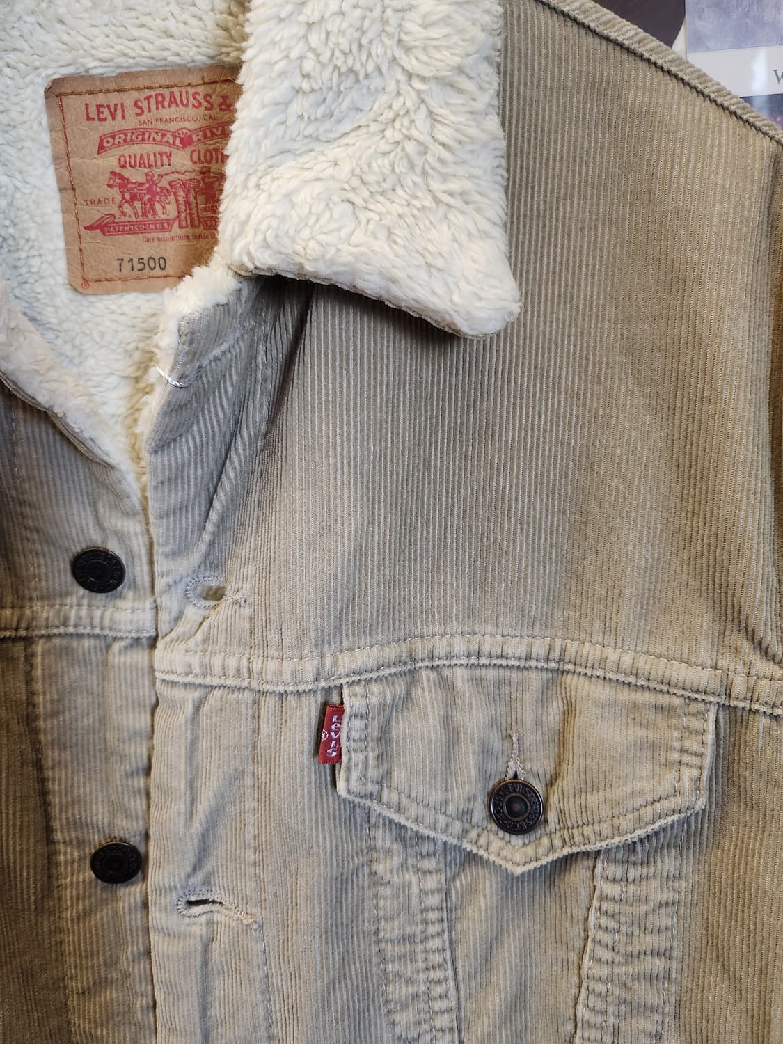 90's Levi's Corduroy trucker jacket71500 상품이미지4