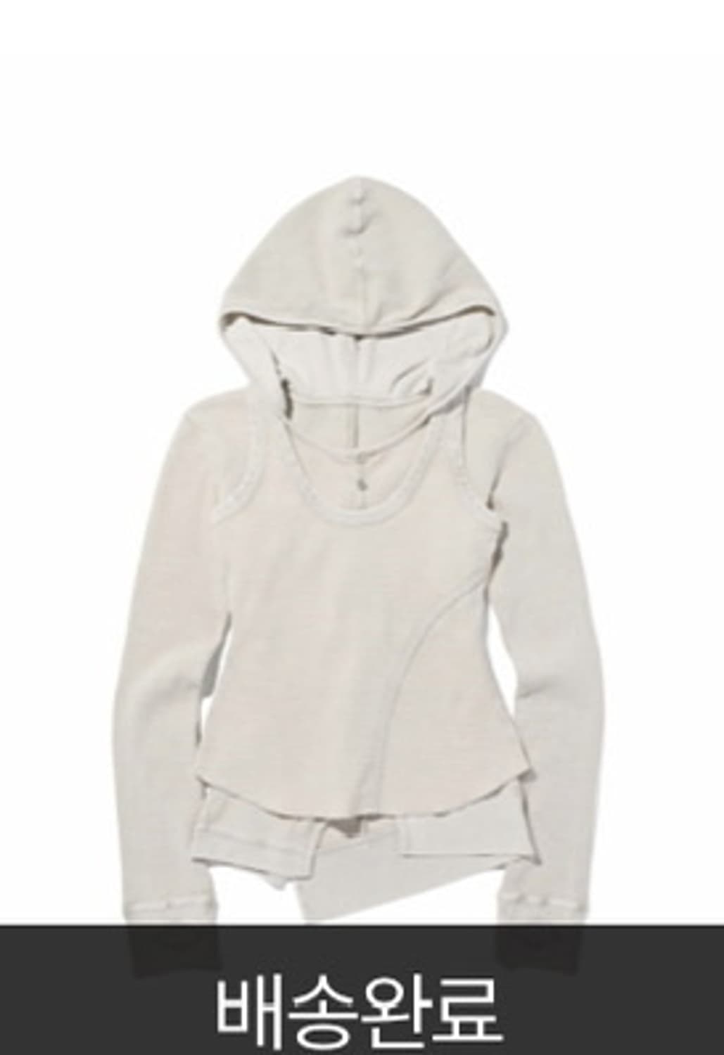 미스치프 레이어드 와플 후드 블리치드 베이지 상품이미지1