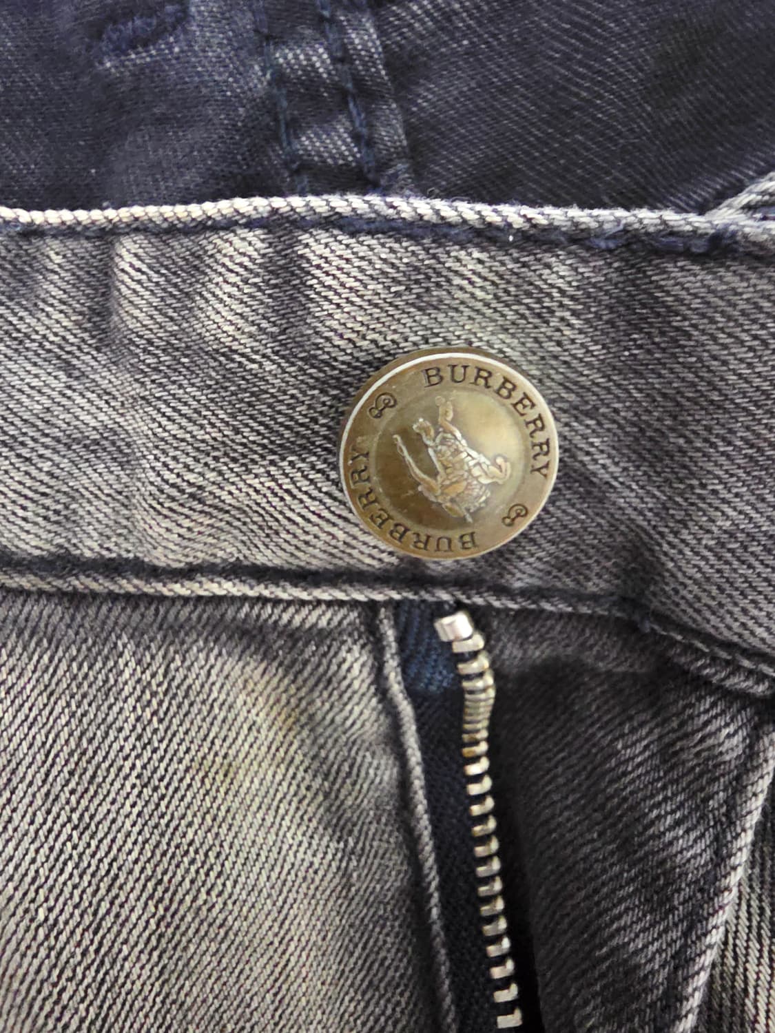 버버리 브리트 라인 빈티지 흑청 오일 워싱 데님 팬츠 38인치(허리5 상품이미지5