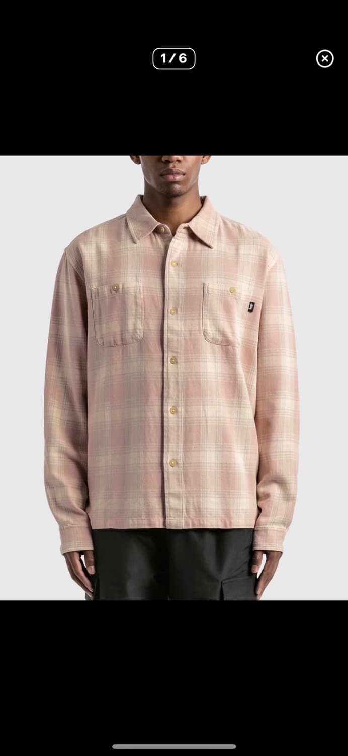 스투시 비치 플레이드 체크셔츠 M 상품이미지1