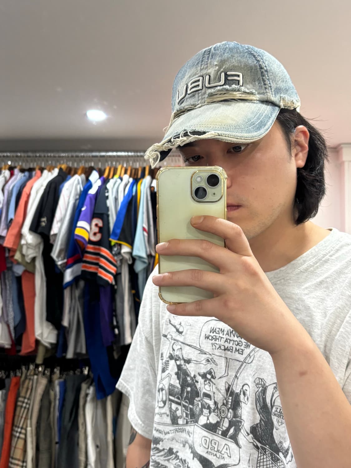 푸부 데미지 데님 볼캡 상품이미지7
