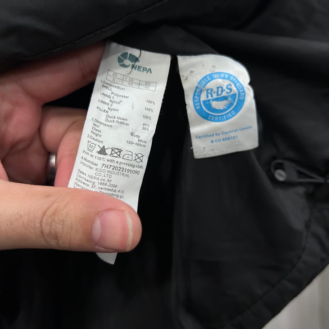 네파 덕다운 스몰로고 무광 후드 푸퍼 패딩 상품이미지4