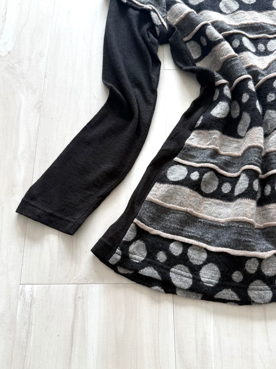 Dot stripe layered knit top 상품이미지5