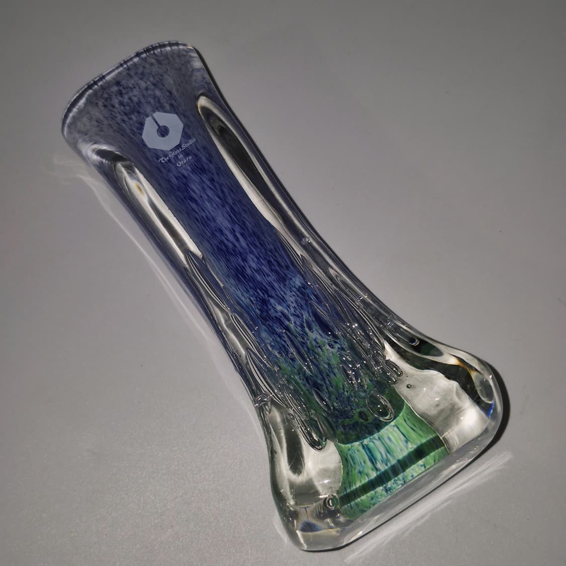 90s 오타루 스튜디오 핸드블로운 아쿠아 꽃병 상품이미지10