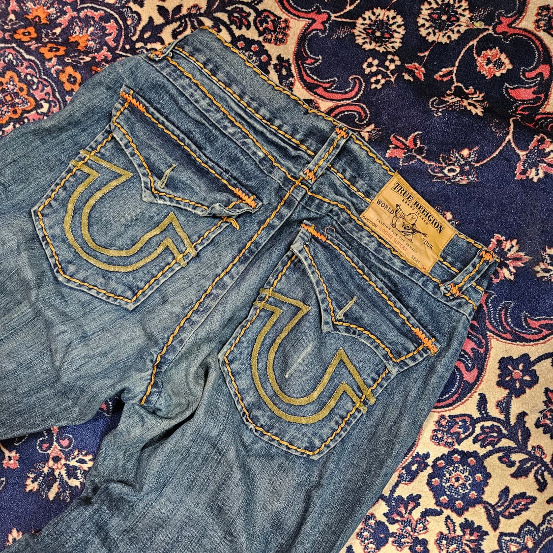 트루릴리젼 로건 슈퍼티 오랜지 스티치 데님팬츠  상품이미지2