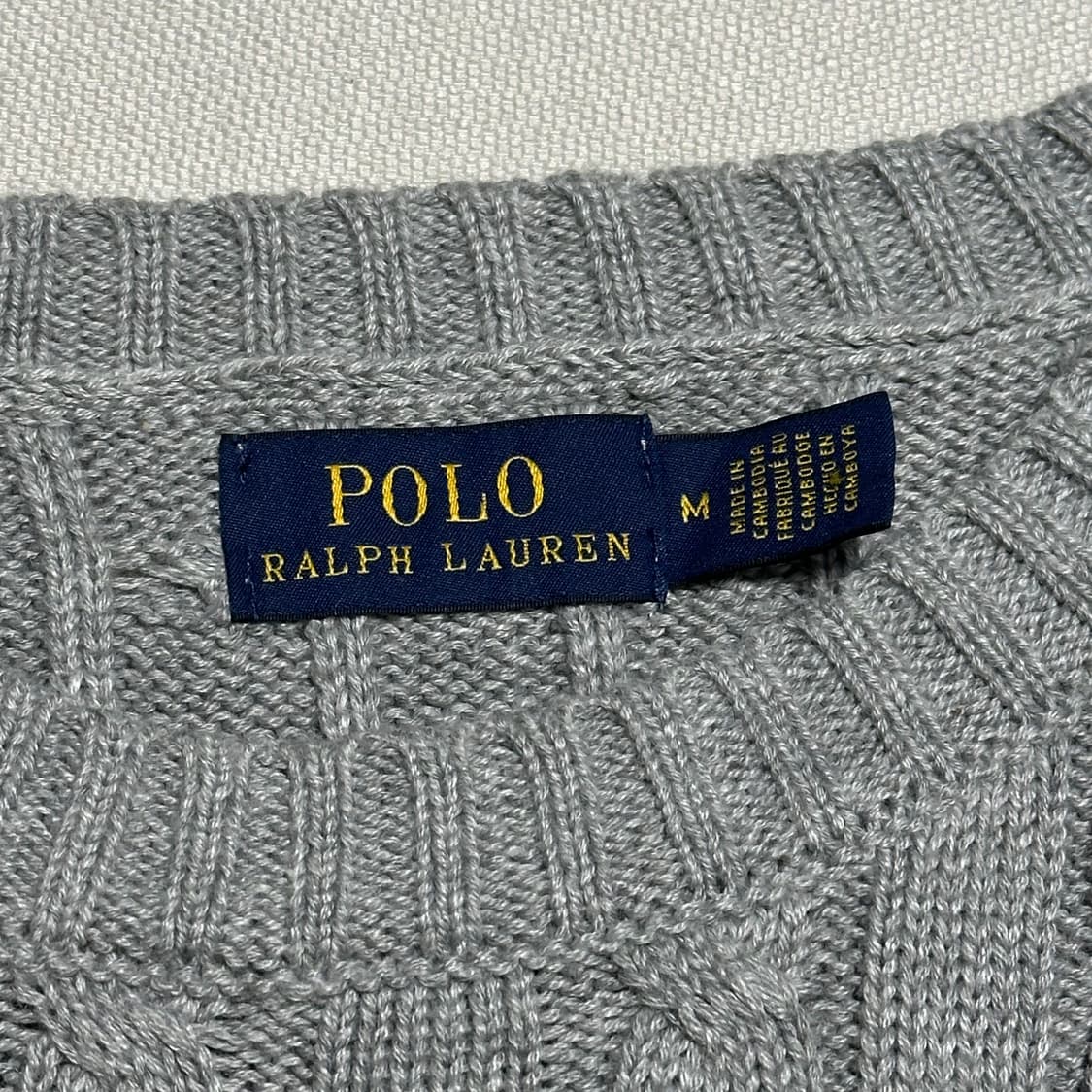 M 폴로랄프로렌 그레이 케이블 반팔 니트 상품이미지4