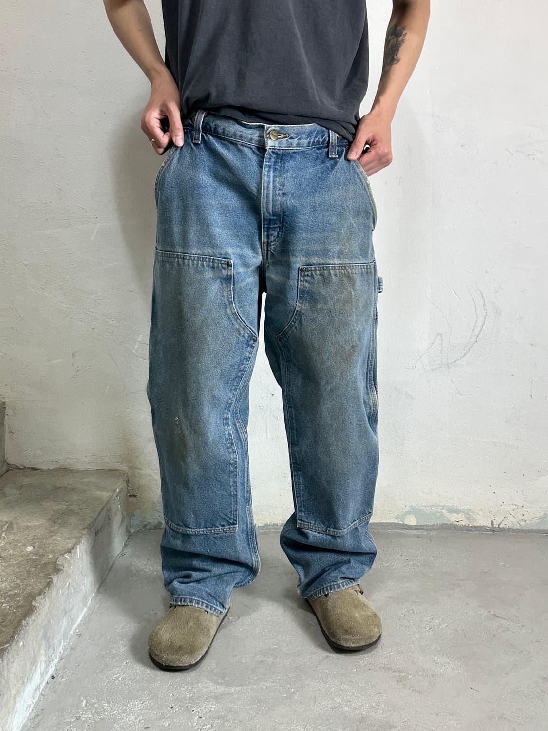 OG 칼하트 데님 더블니 칼하트 워크팬츠 썩블니 상품이미지3