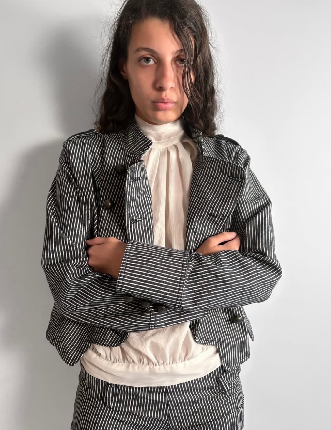 [S,M]기마구아스 Boa 시어 홀터넥 슬리브리스 탑/화이트 상품이미지1