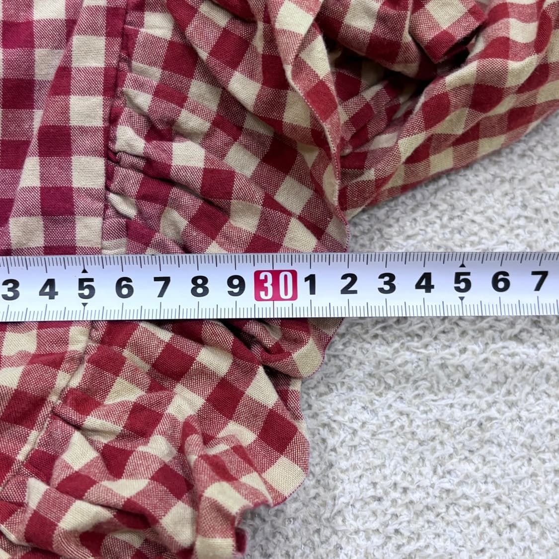 실측확인 빈티지 키즈 체크무늬 프릴 블라우스 0615E 상품이미지5