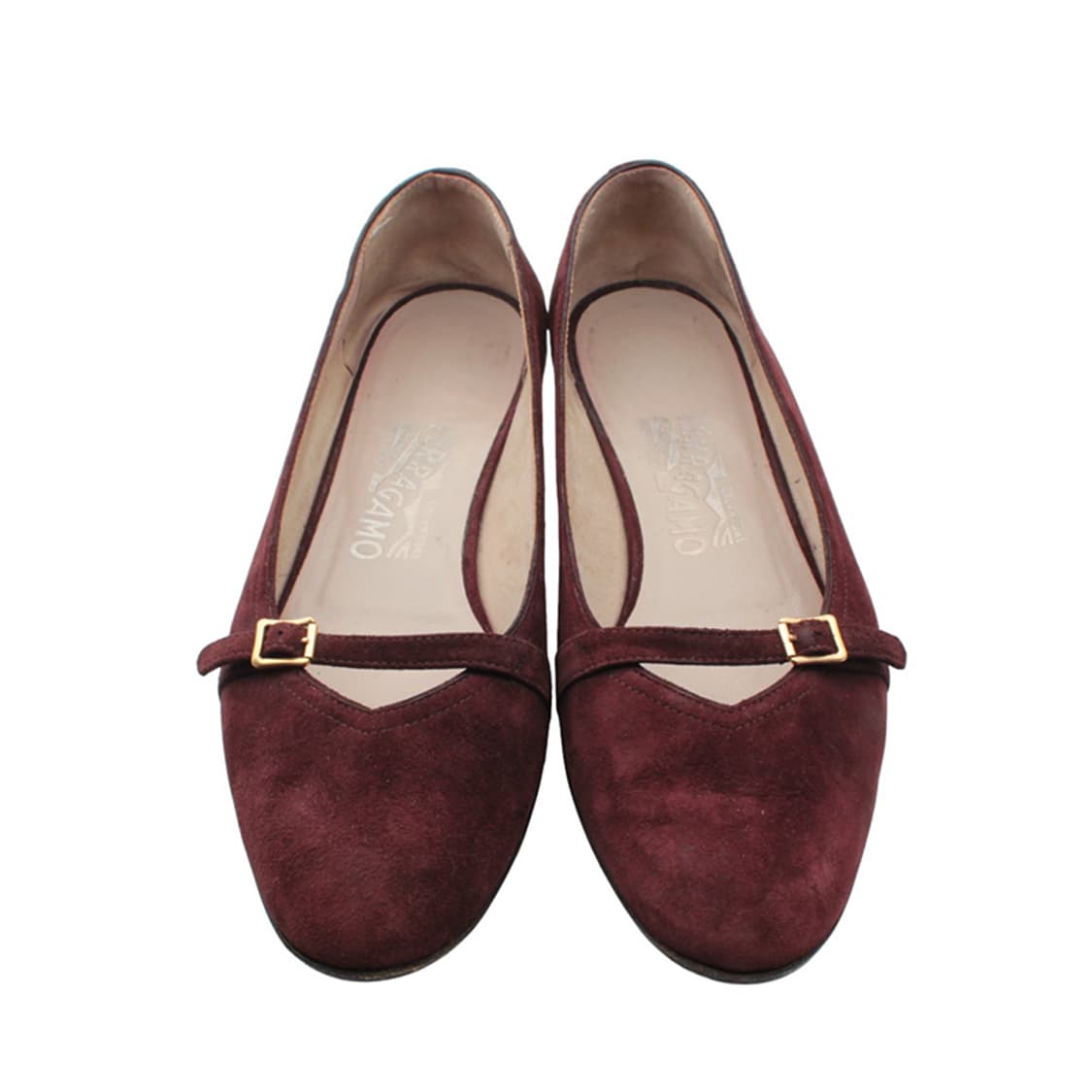 페라가모 와인 스웨이드 스트랩 플랫슈즈 36 1/2 C 상품이미지2
