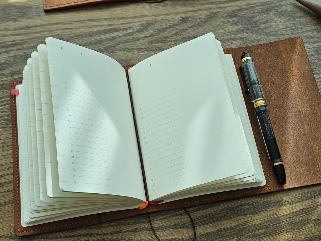 트래블러스 노트 스타일 트라이폴드 가죽 커버 A6 상품이미지7