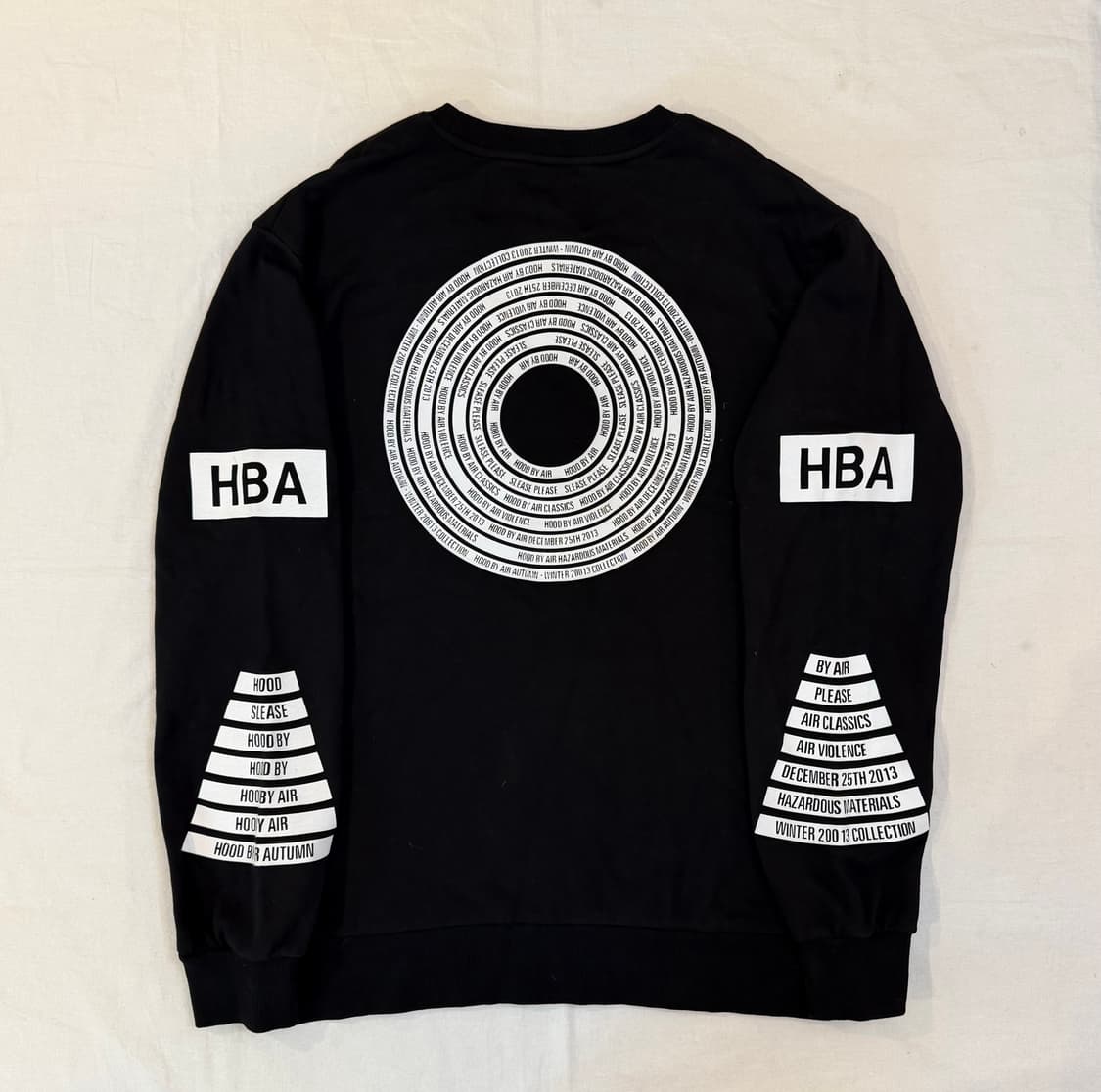HBA 후드 바이 에어 맨투맨 롱슬리브 블랙 상품이미지1