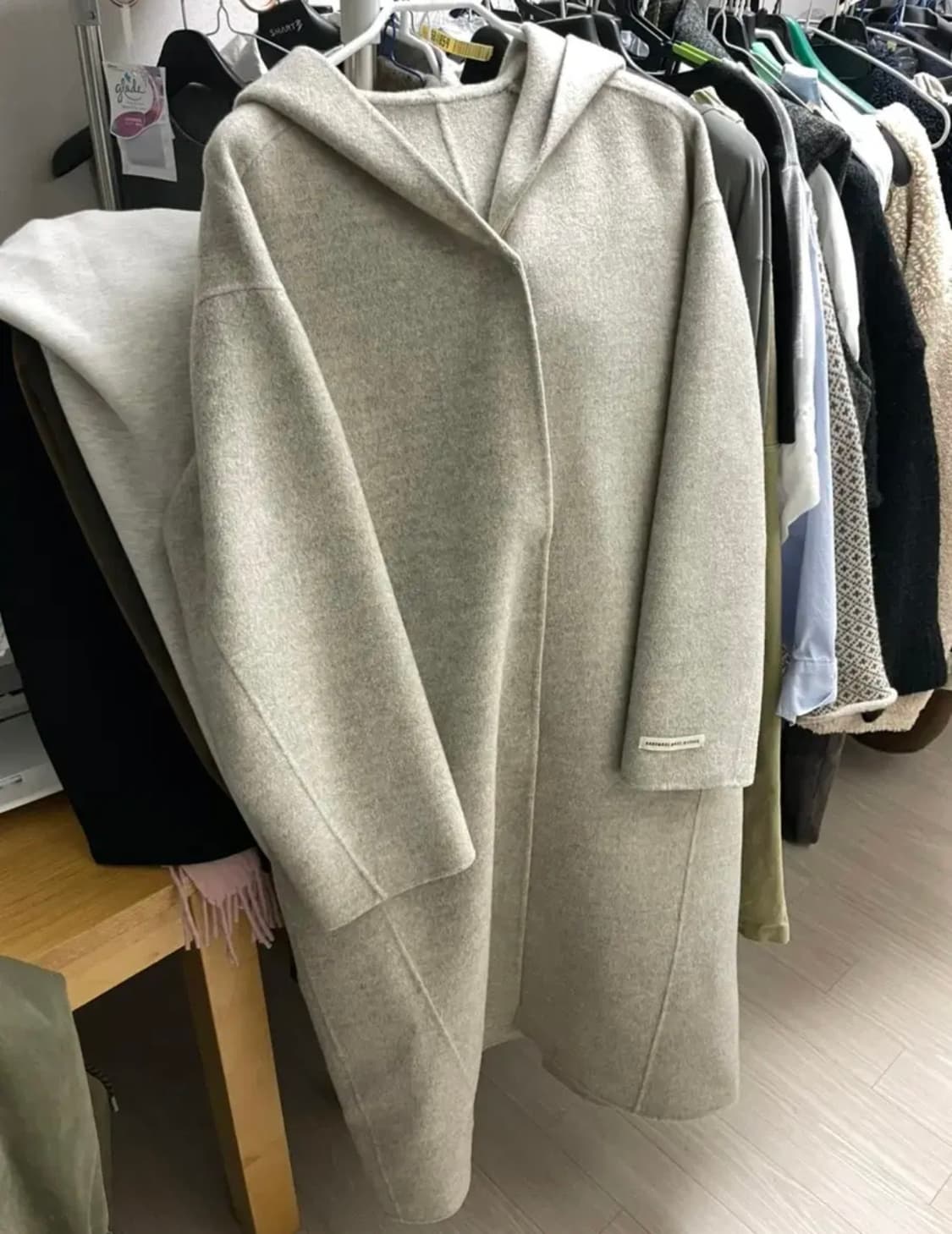 소프트마가린 피치피크닉 핸드메이드 후드 코트 롱코트 상품이미지1