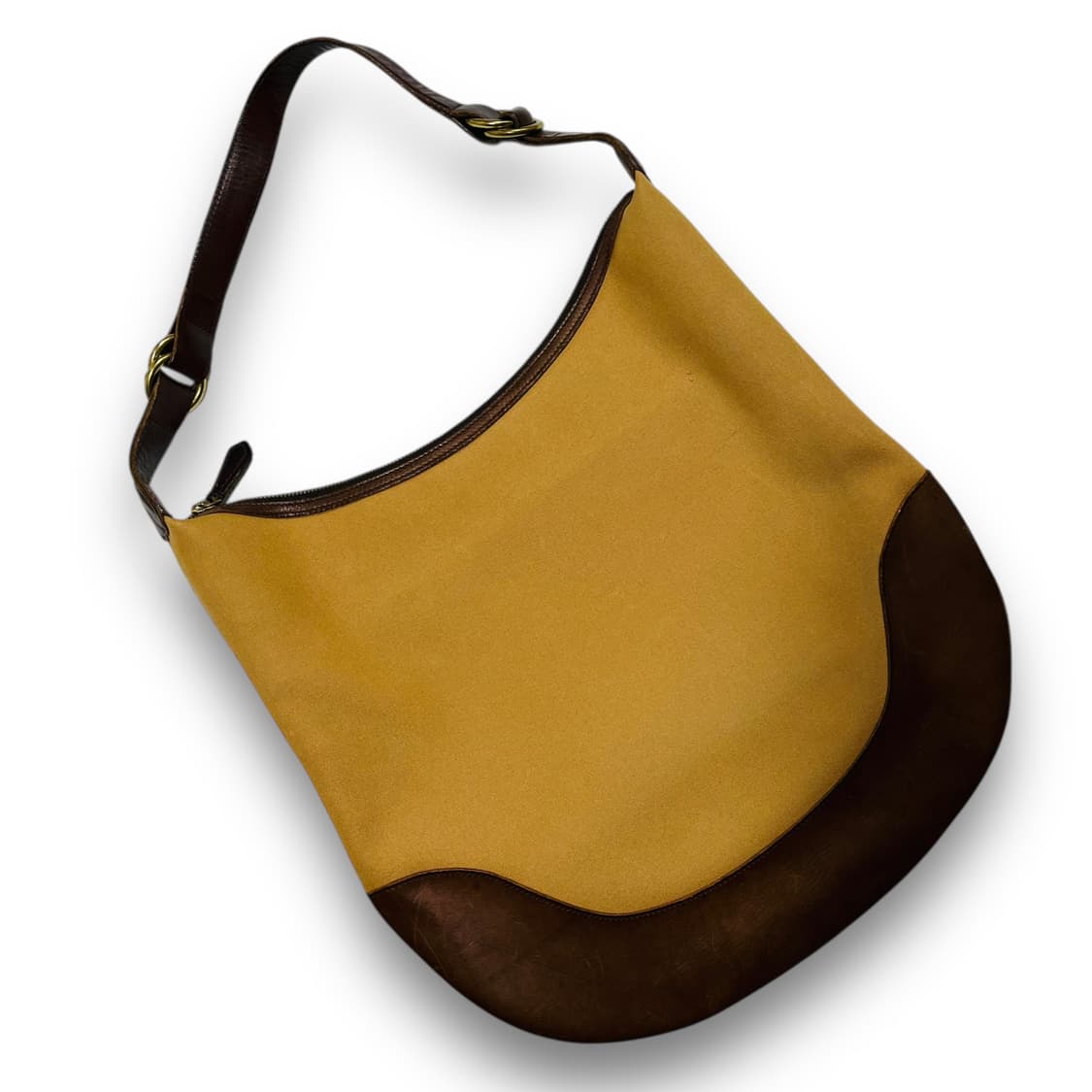 폴로 랄프로렌 미니멀 브라운 레더 캔버스 호보백 상품이미지3