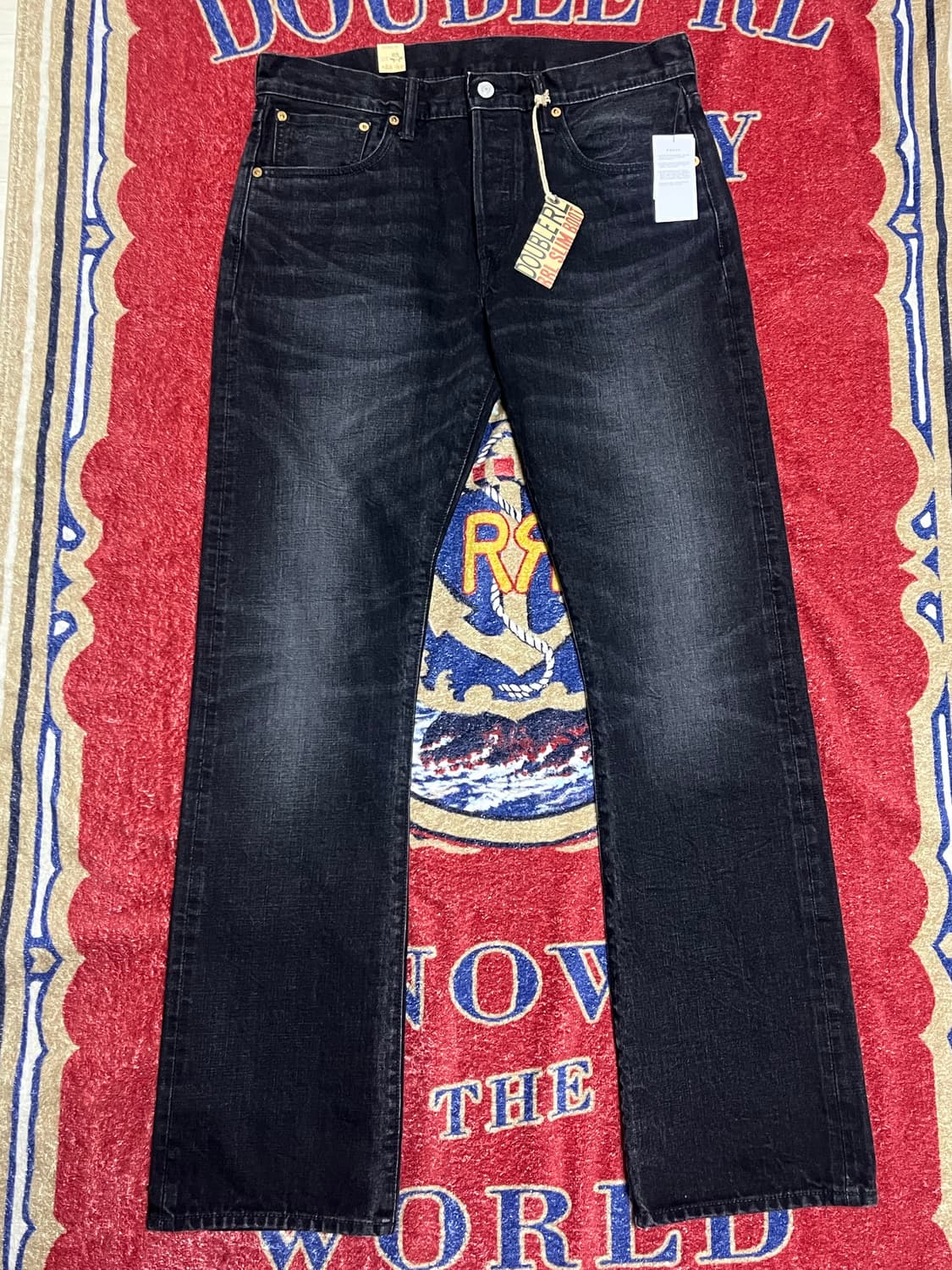 더블알엘 (RRL) 슬림부츠 디스트레스트 블랙 데님 상품이미지2