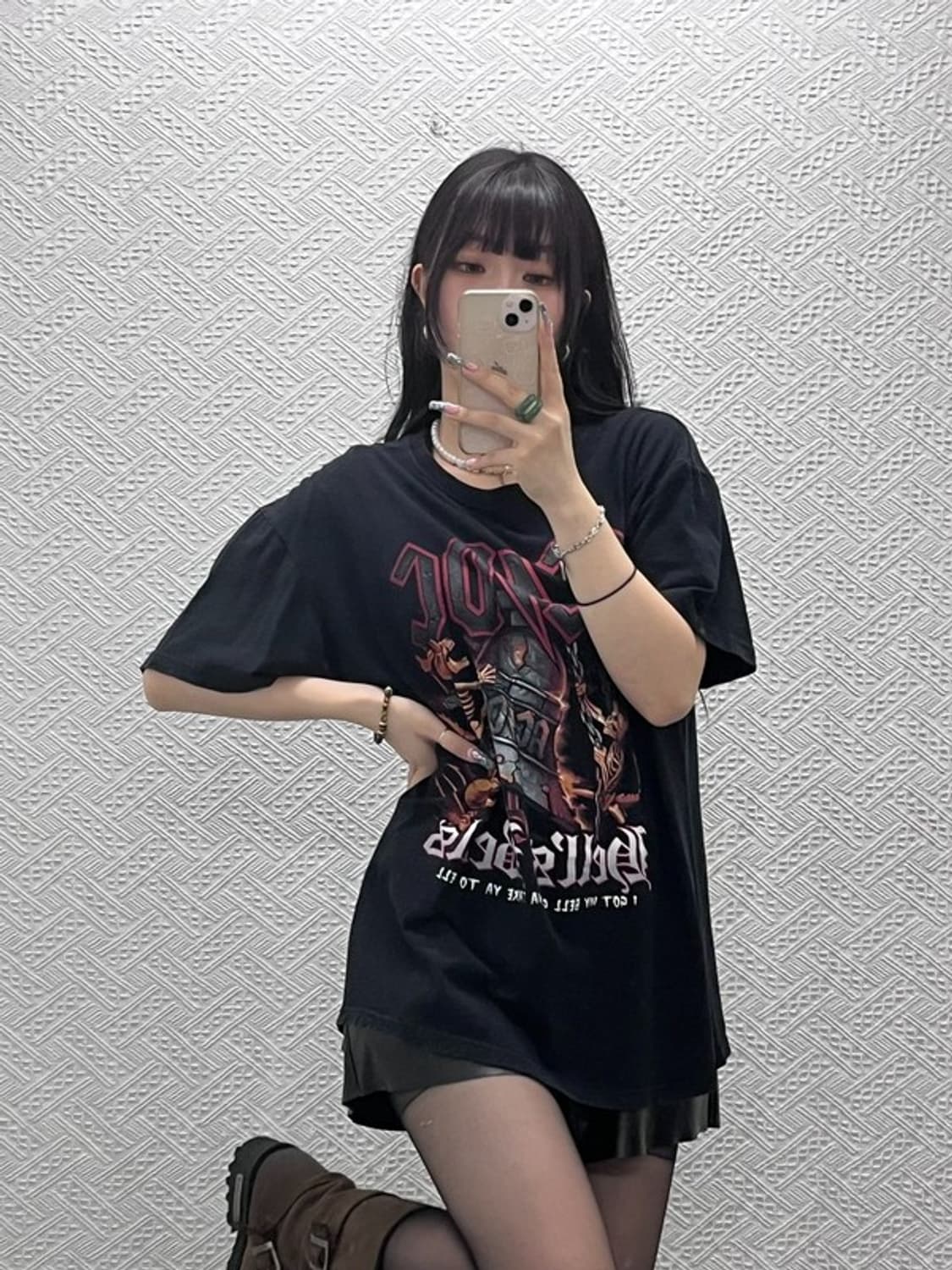 에이씨디씨 스트릿 펑크 메탈릭 고딕 스컬 반팔티 3XL C12584 상품이미지1