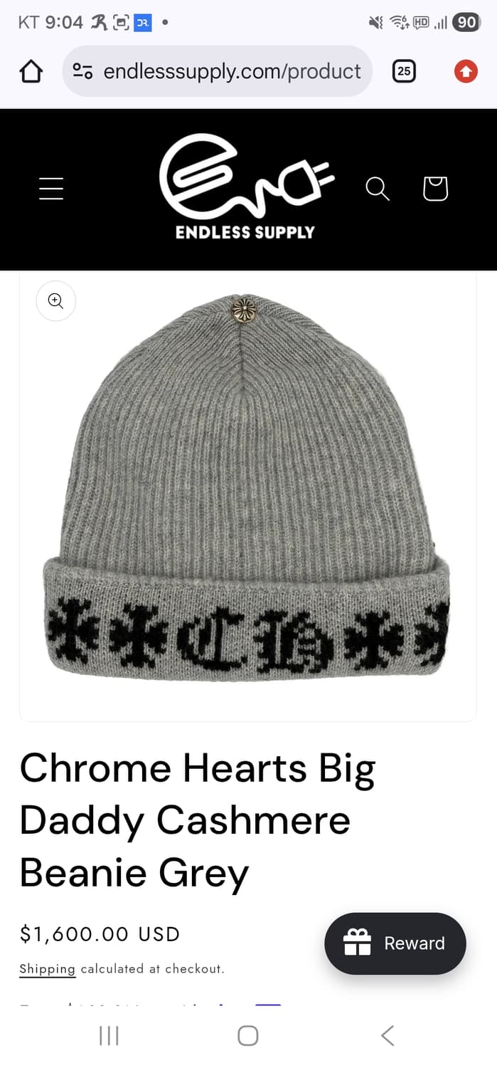 크롬하츠 빅대디 캐시미어 비니 그레이 새상품 상품이미지1