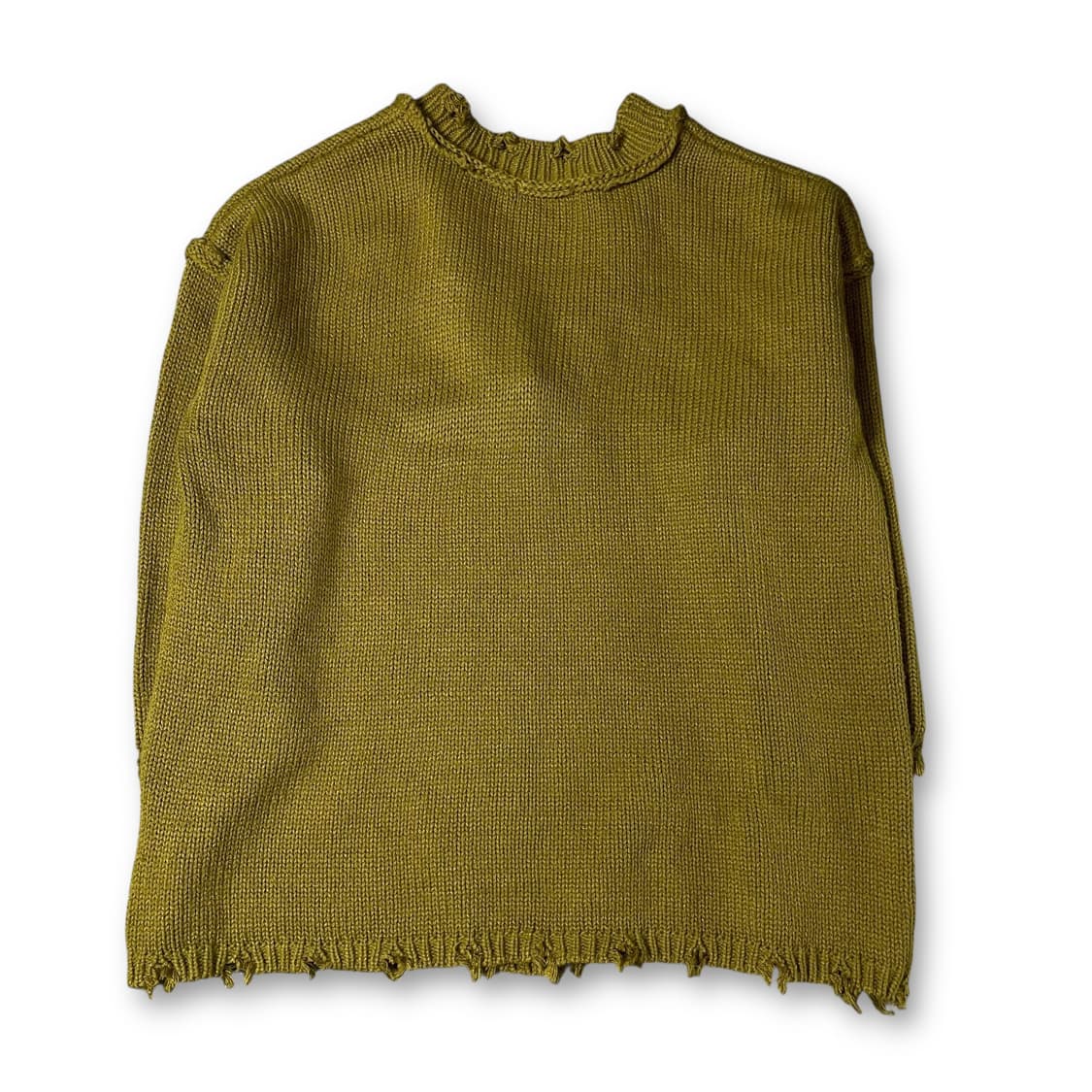 JPN 카키옐로우 빈티지 브이넥 긴팔 니트 M 상품이미지2