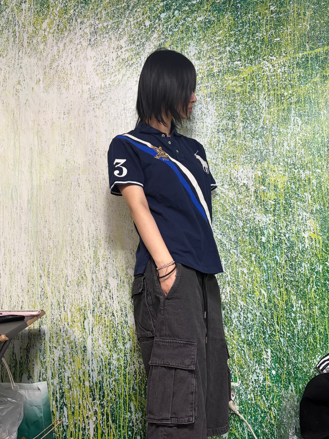 폴로 빅포니 치프키프 자수 네이비 반팔 카라 티셔츠 M  상품이미지5