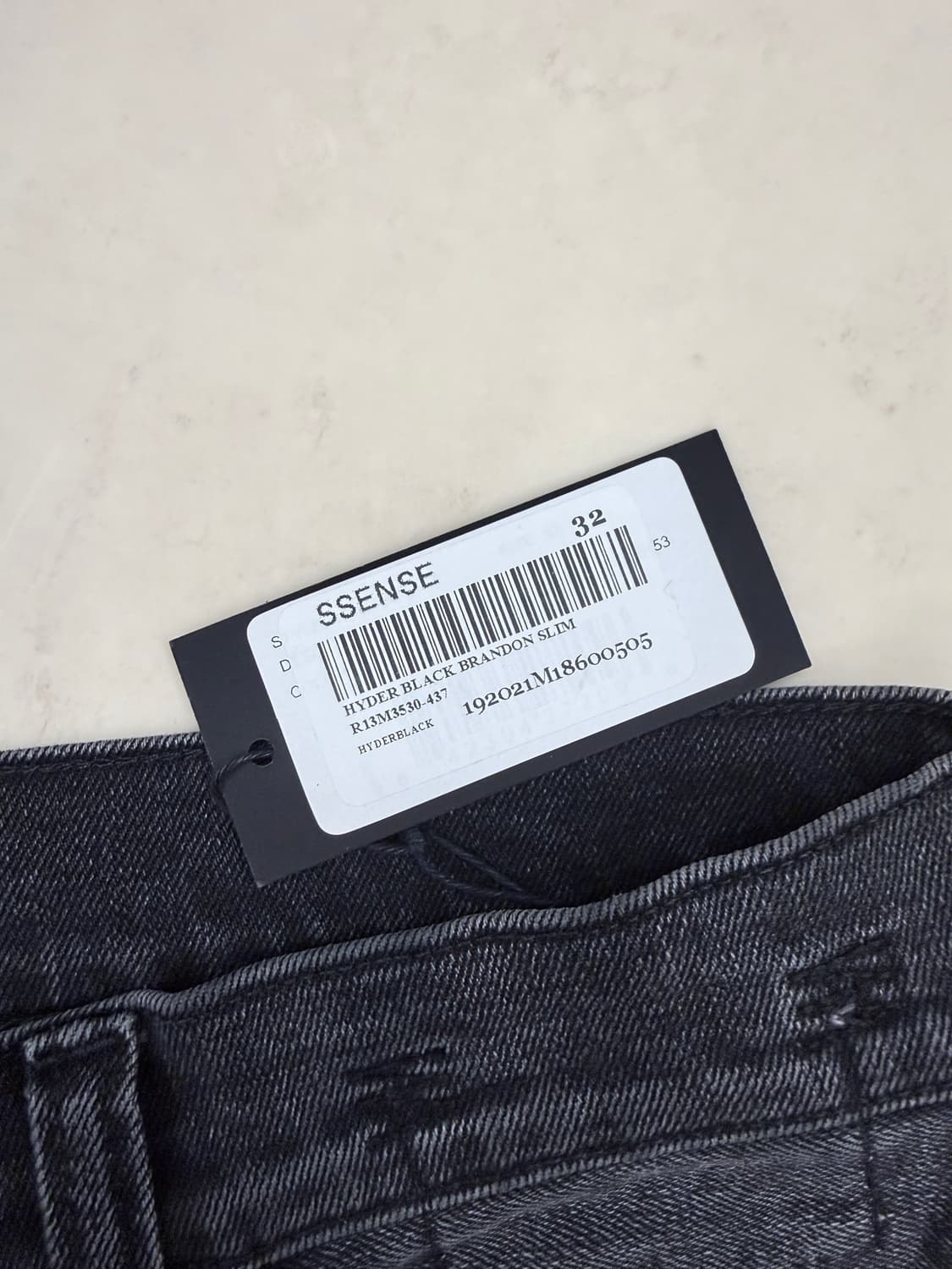 [32] R13 흑청 디스진 슬림스트레이트 상품이미지6