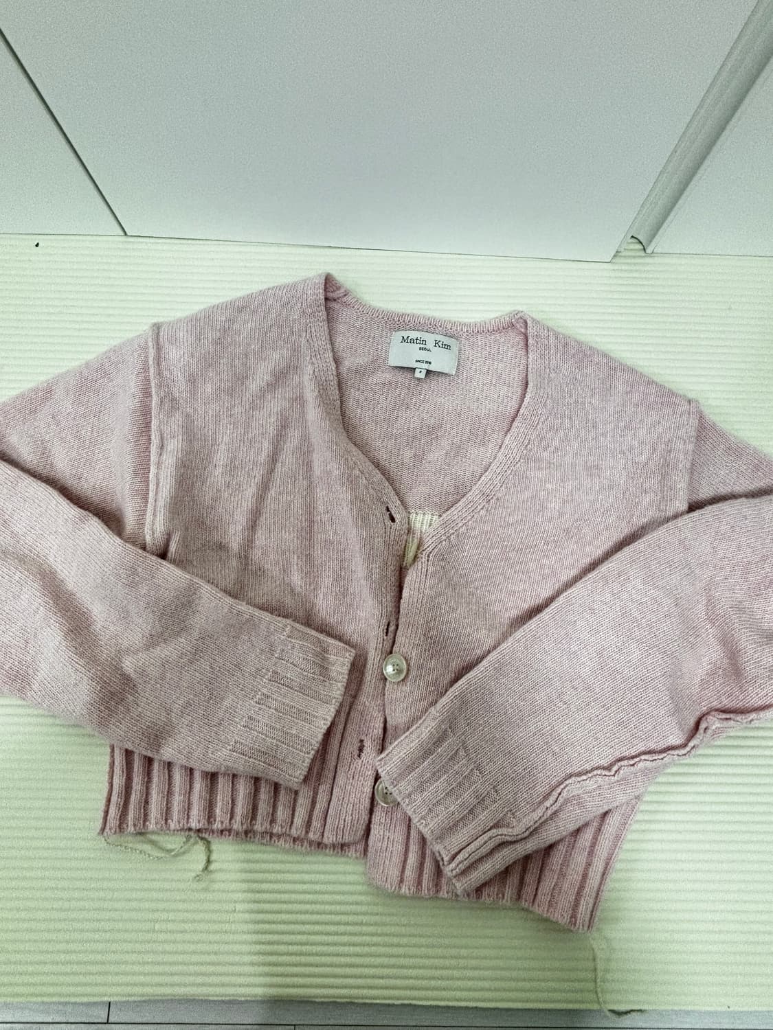 마뗑킴 핑크 니트 가디건 F 상품이미지1