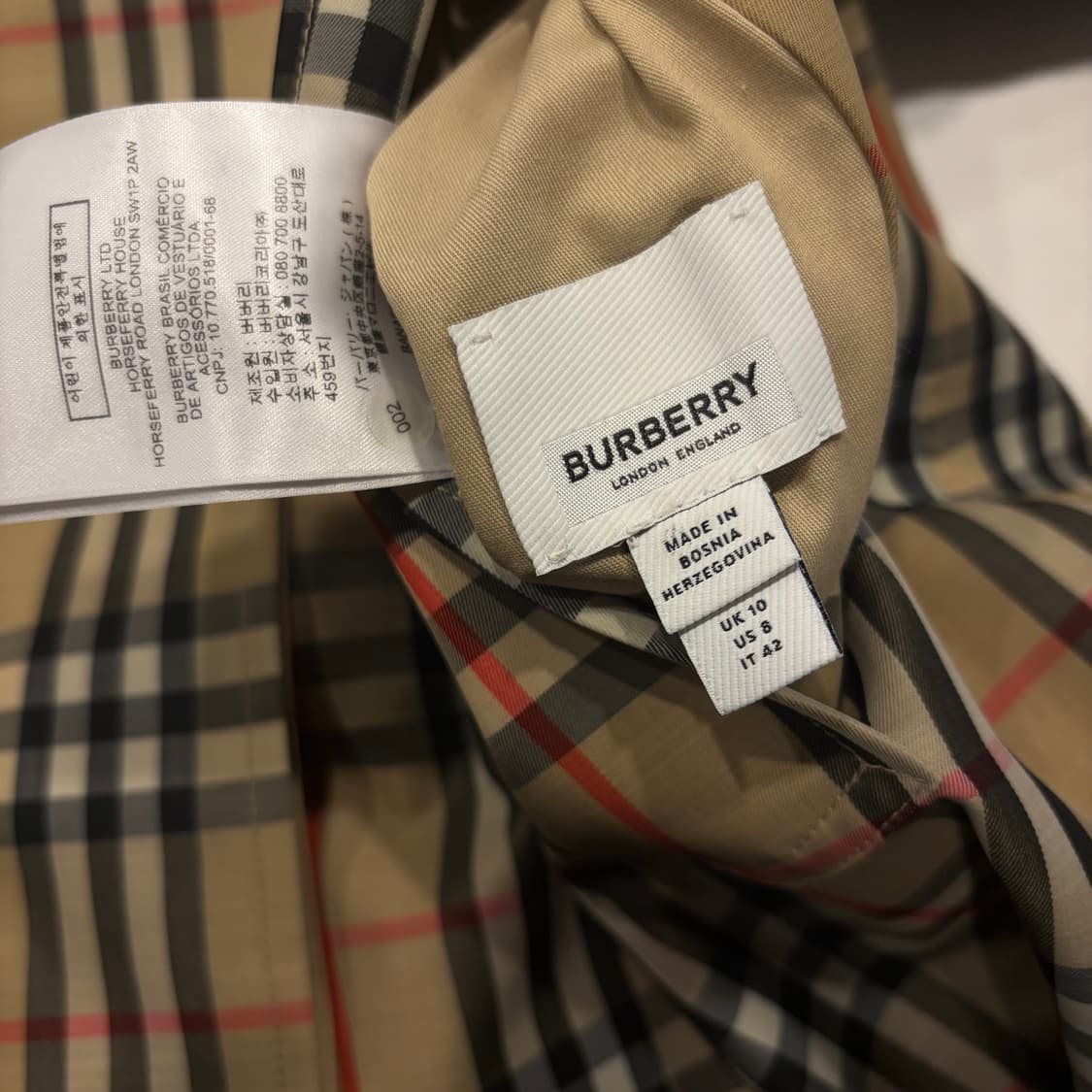 (W) 버버리 리버시블 코튼 빈티지 체크 카 코트 허니 C620 상품이미지6