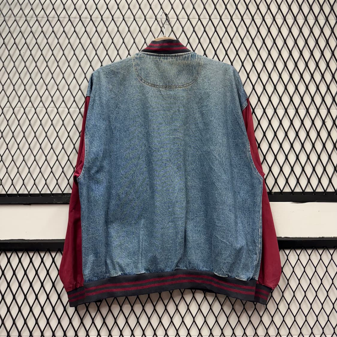 USA VTG 90s 빈티지 데님 바시티 레드 배색 워크 자켓 상품이미지2
